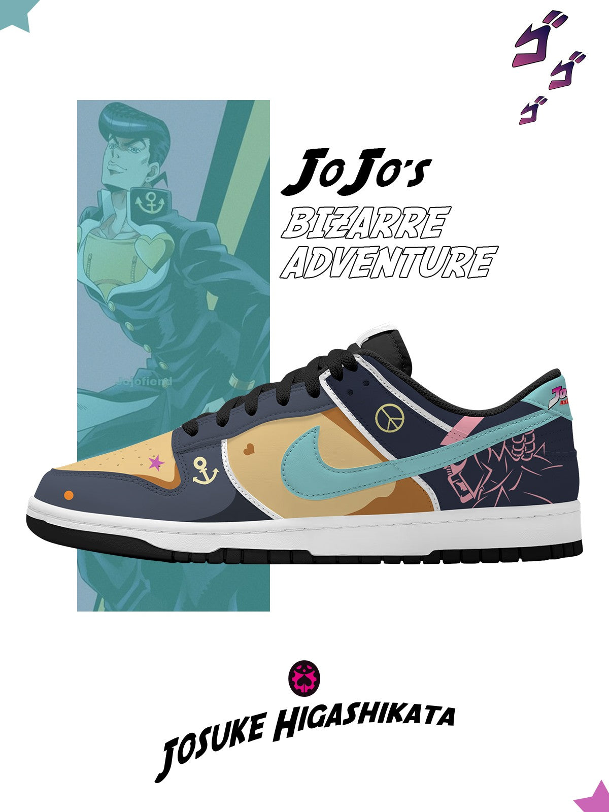 Baskets basses personnalisées Josuke Higashikata V. 1