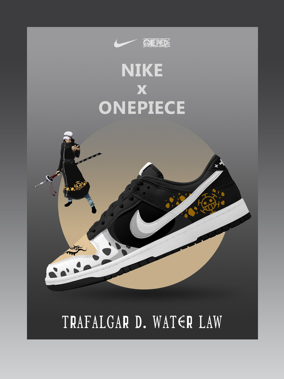 Trafalgar D. Water Law V.1 Custom Court-Low Sneakers