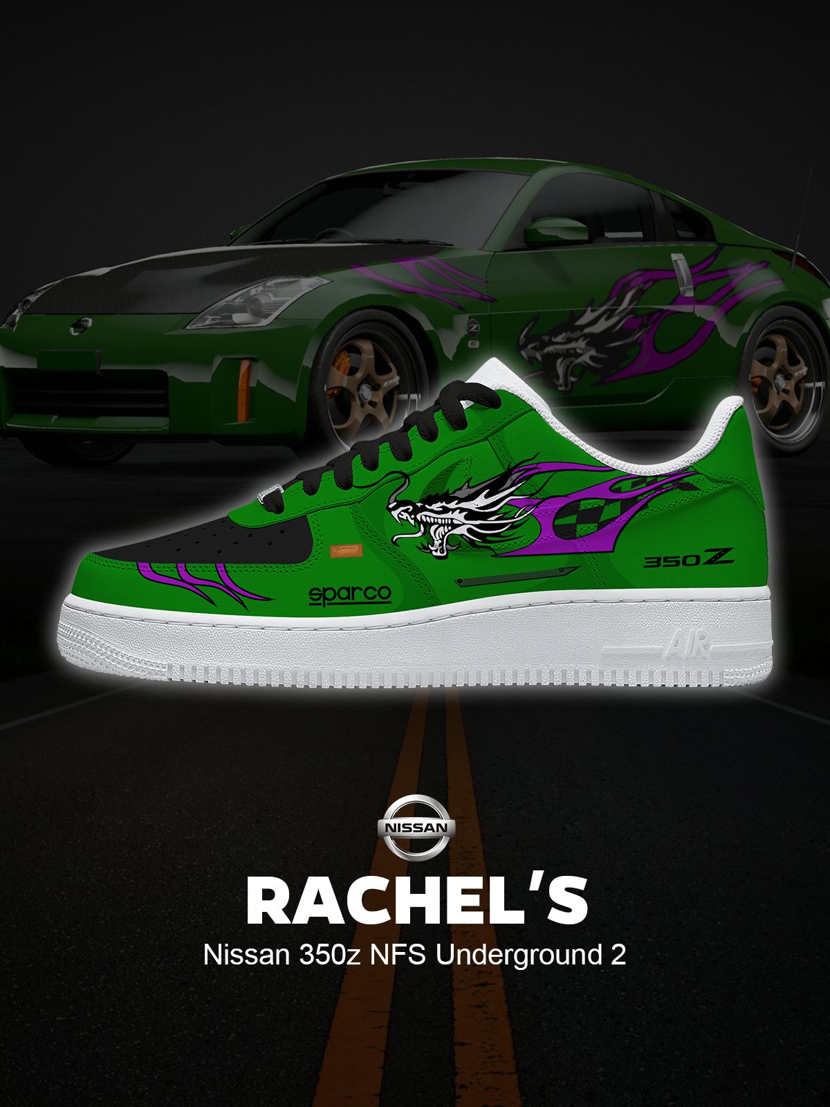 Ténis personalizados Underground 2 da Rachel para o 350z