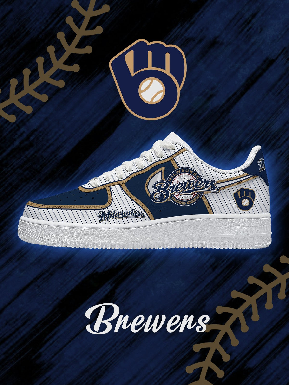 Baskets personnalisées Milwaukee Baseball V. 2