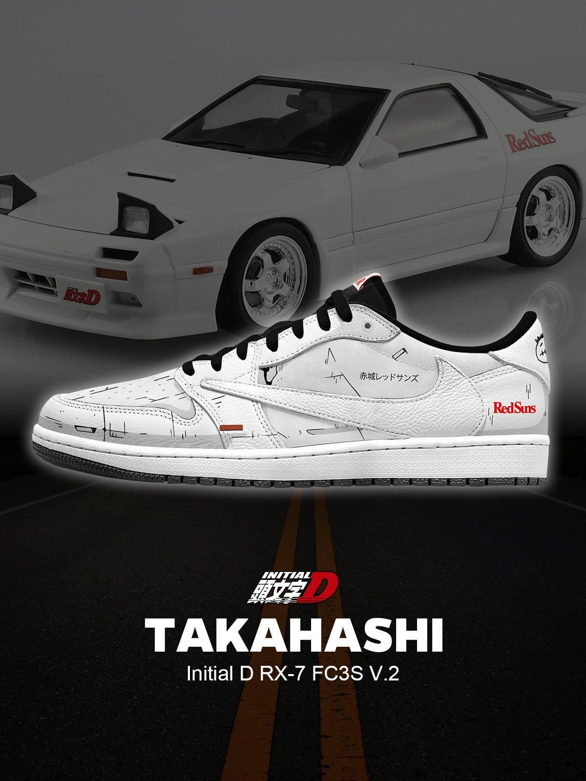 Keisuke Takahashi RX-7 FC3S Ténis TS Low Personalizados V.2