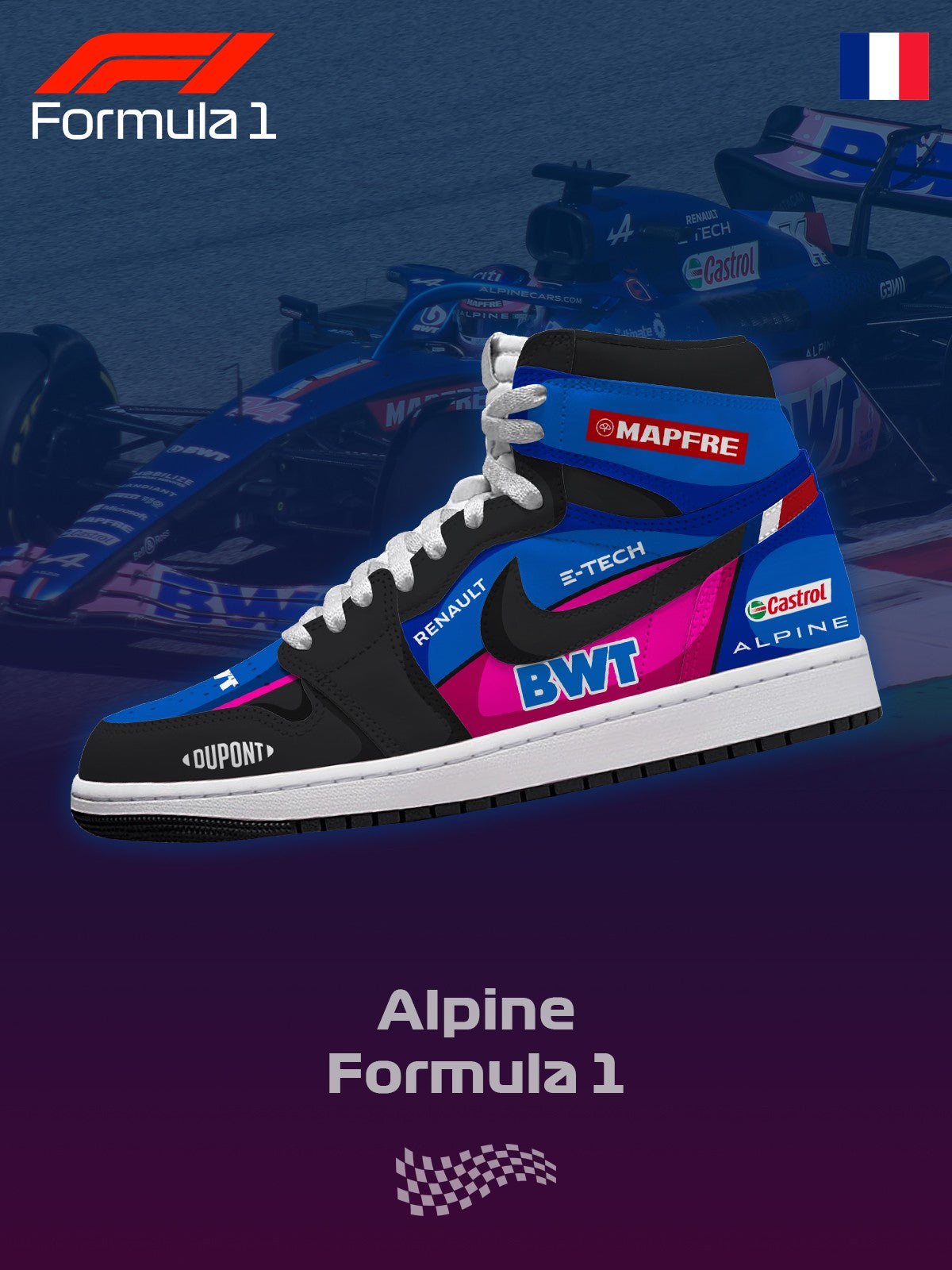 Alpine F.1 V.1 Custom High-Top Sneakers