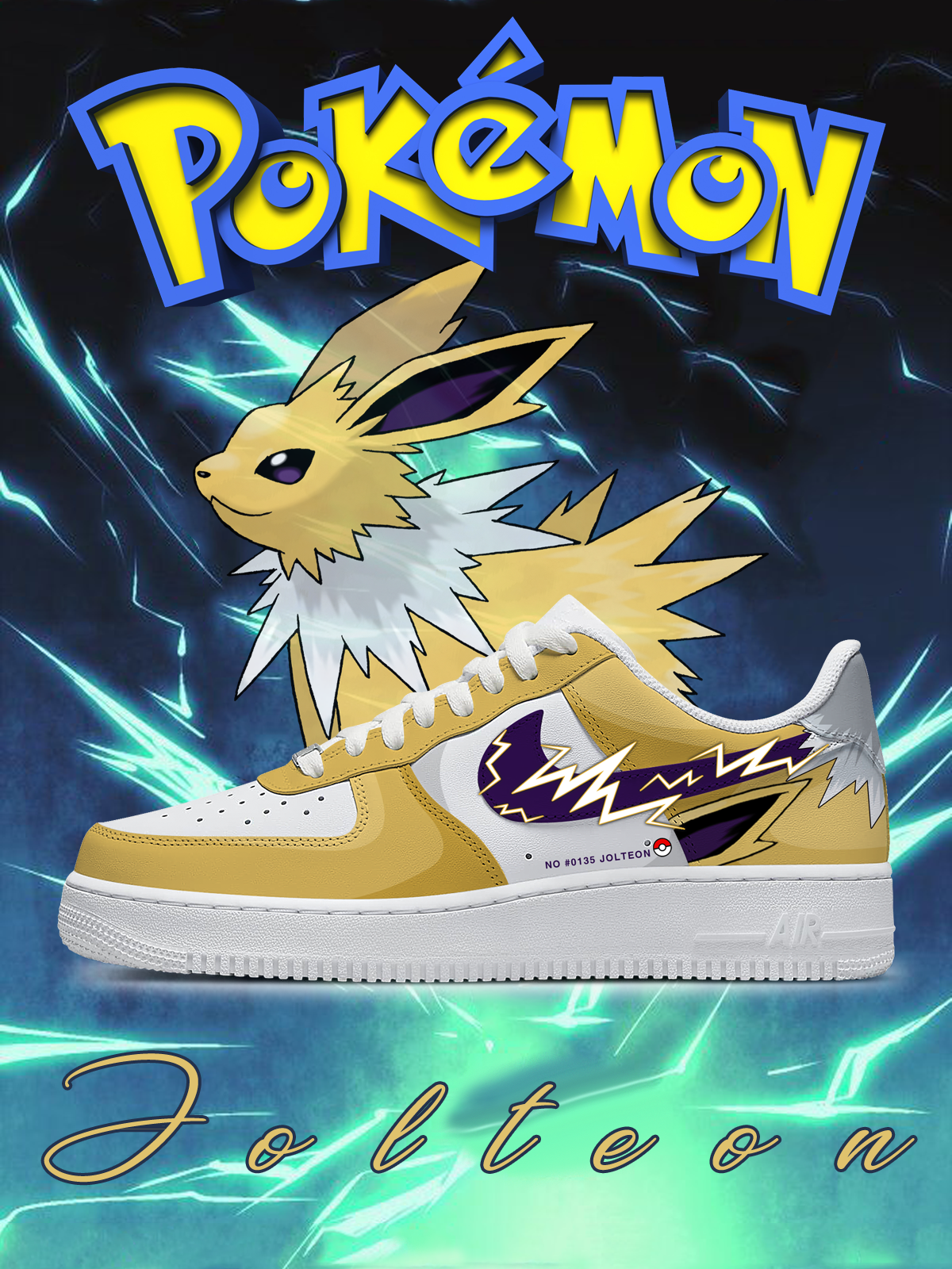 No.0135 Jolteon Custom Sneakers