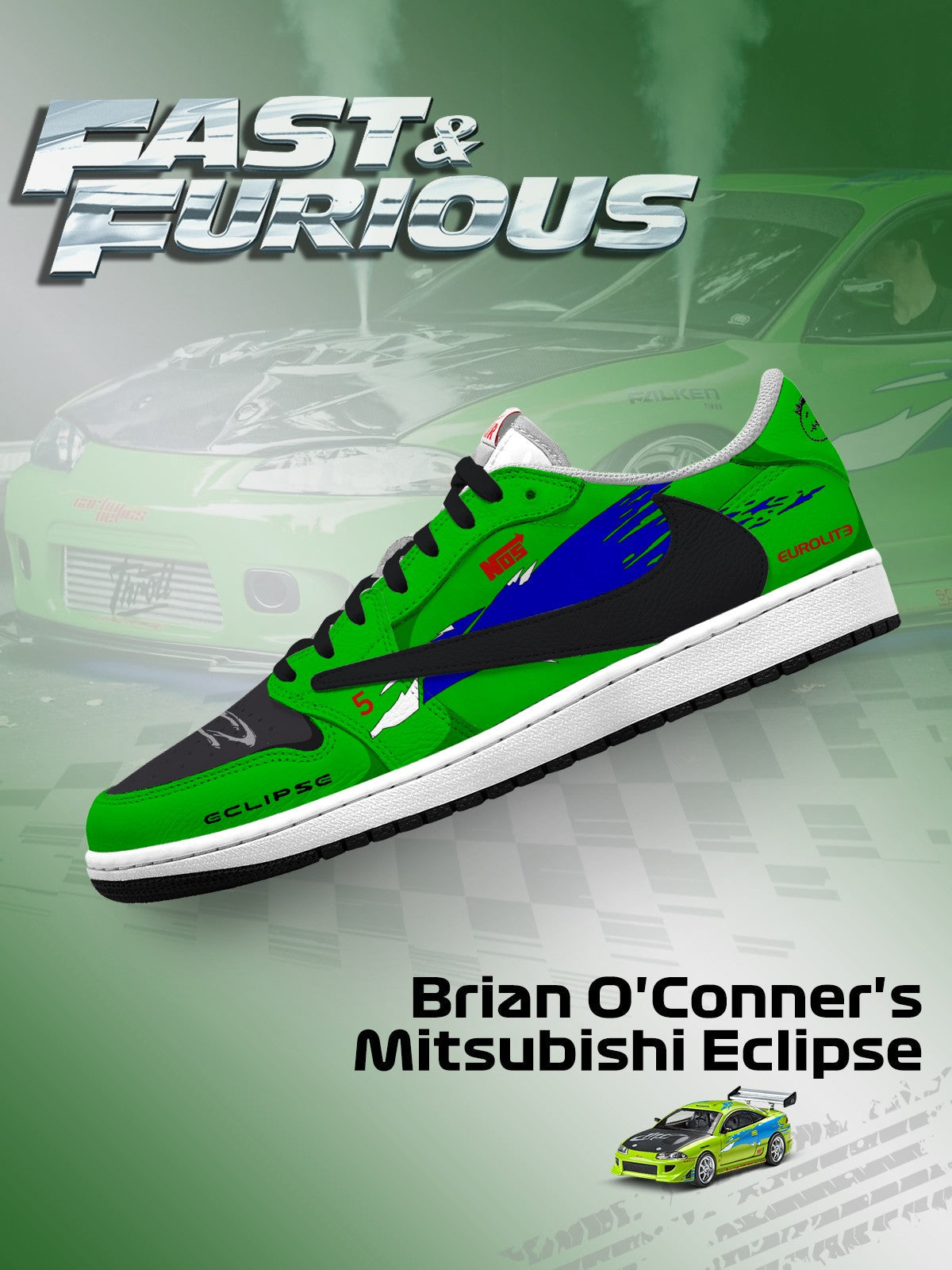 Brian O'Conner's Eclipse V.1 Custom TS Low Sneakers