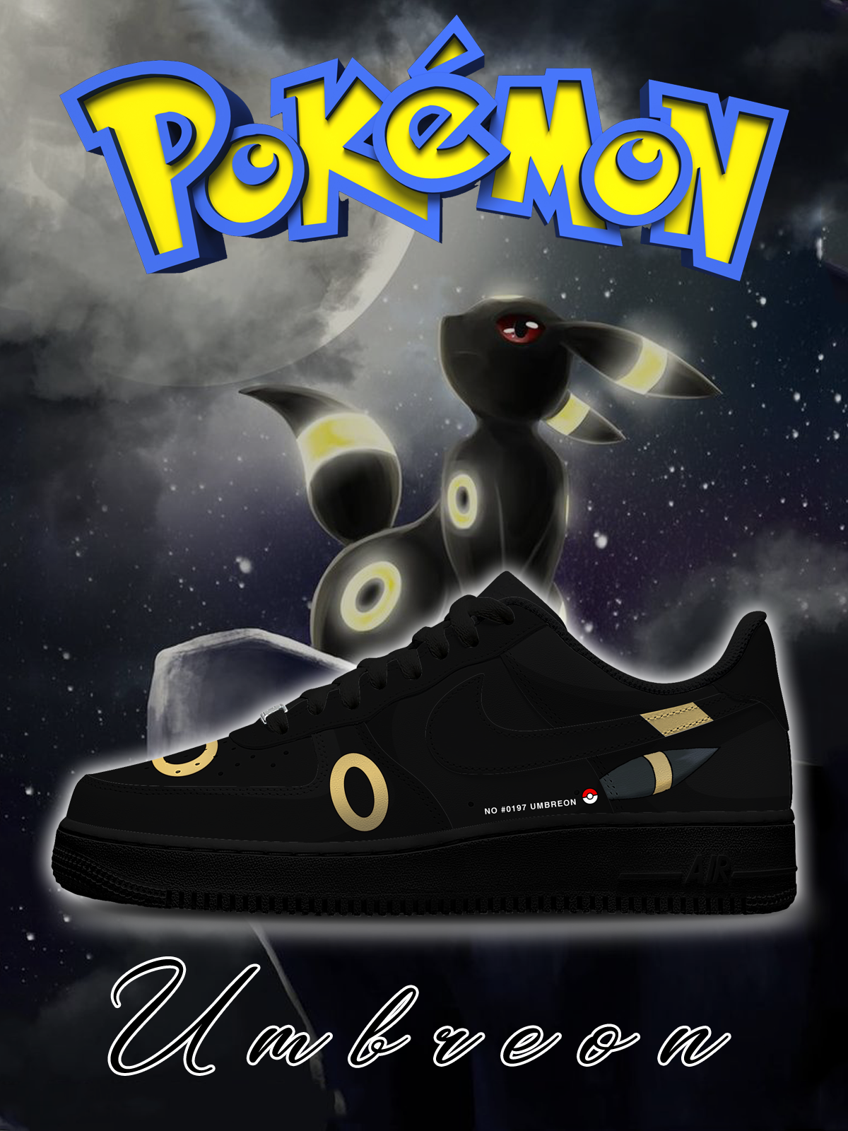 No.0197 Umbreon Style 1 Custom Sneakers