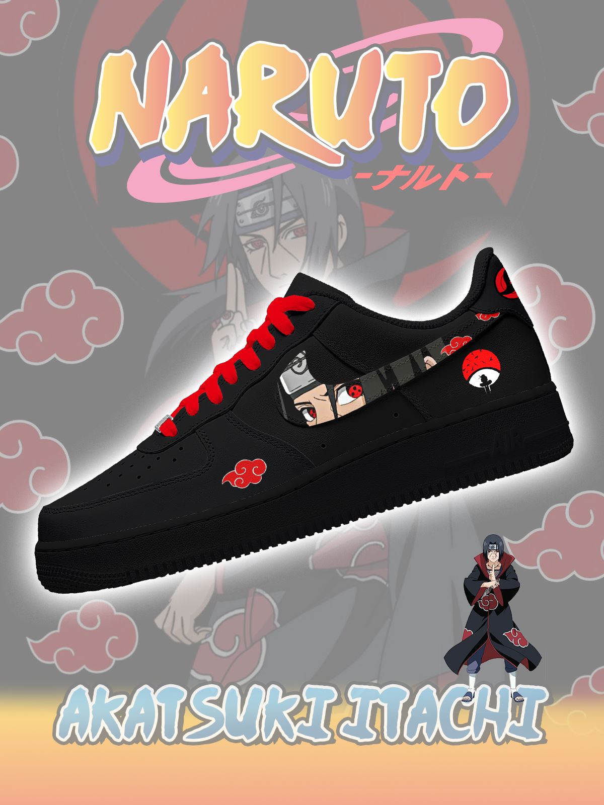 Akatsuki Itachi Uchiha No.2 Ténis Personalizados