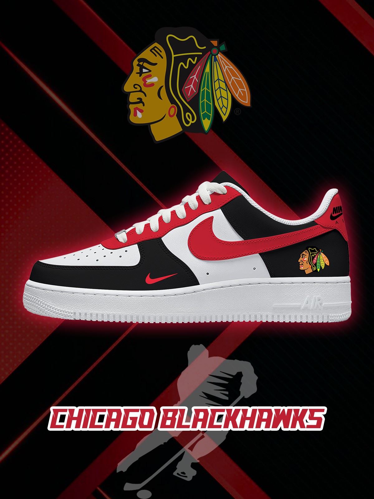 Chicago Hockey Custom Sneakers