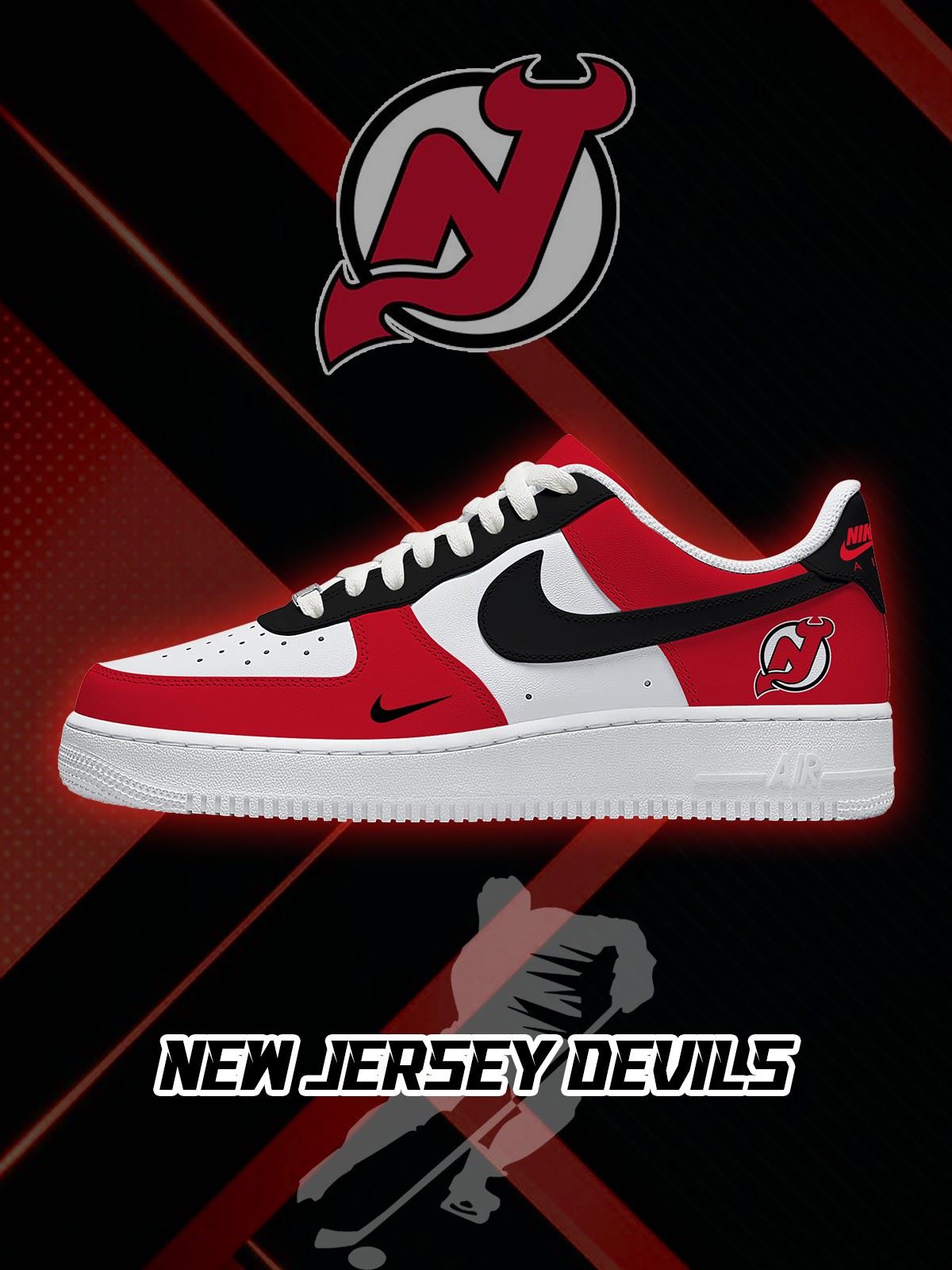 New Jersey Hockey Custom Sneakers
