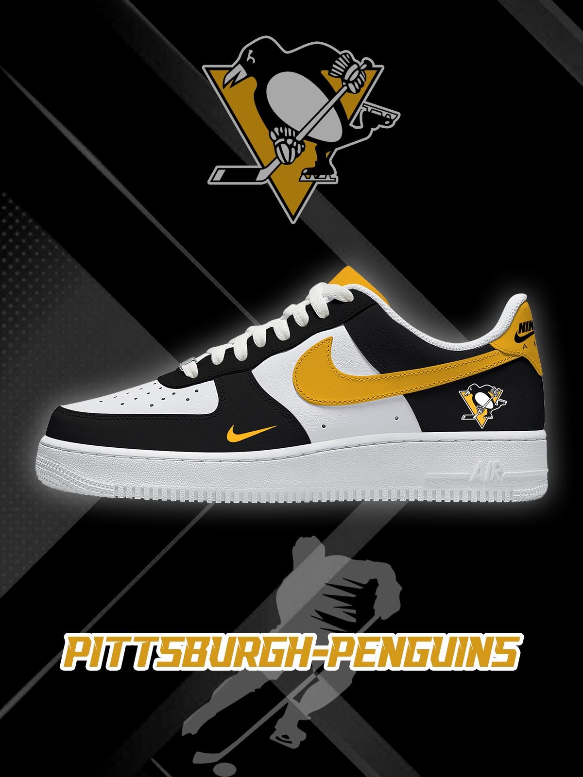 Zapatillas personalizadas de hockey de Pittsburgh