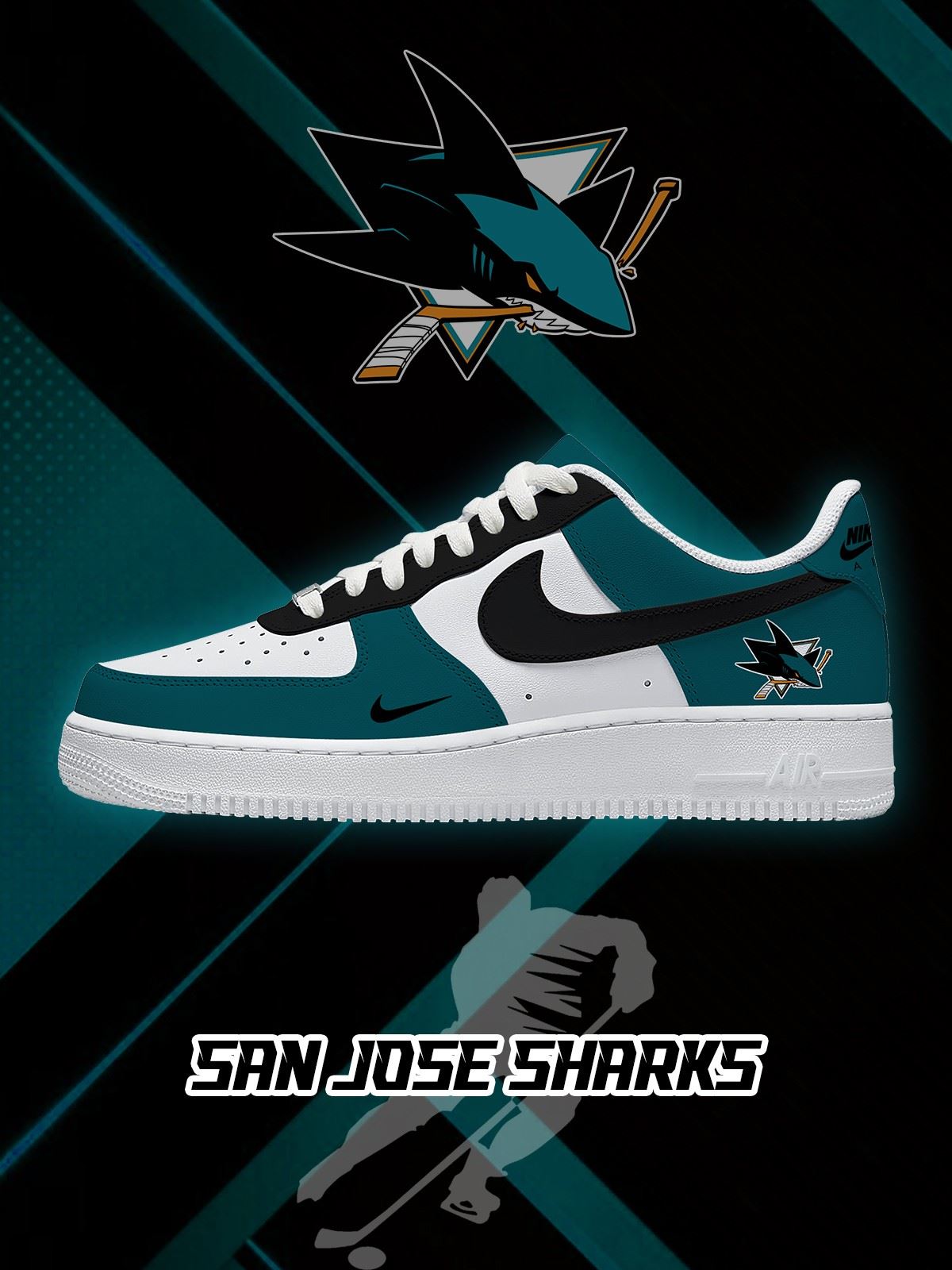 San Jose Hockey Custom Sneakers