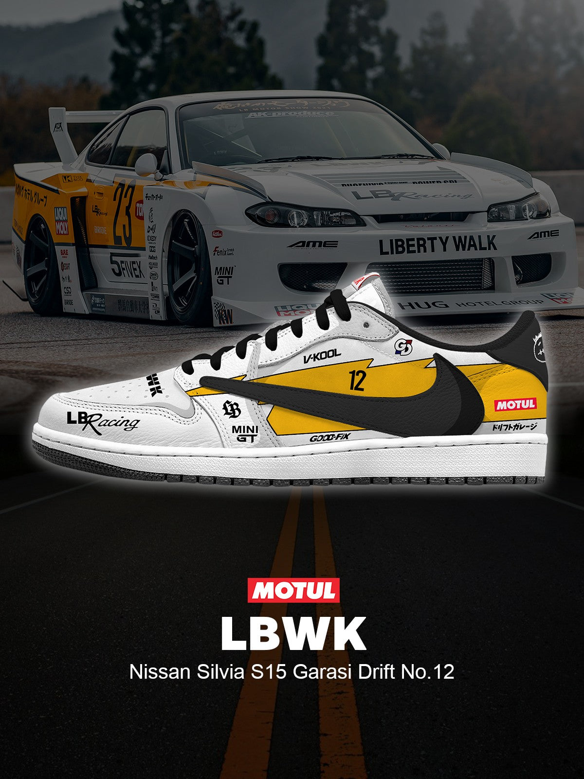 Sílvia S15 Garasi Drift No.12 V.1 Custom TS Low Sneakers