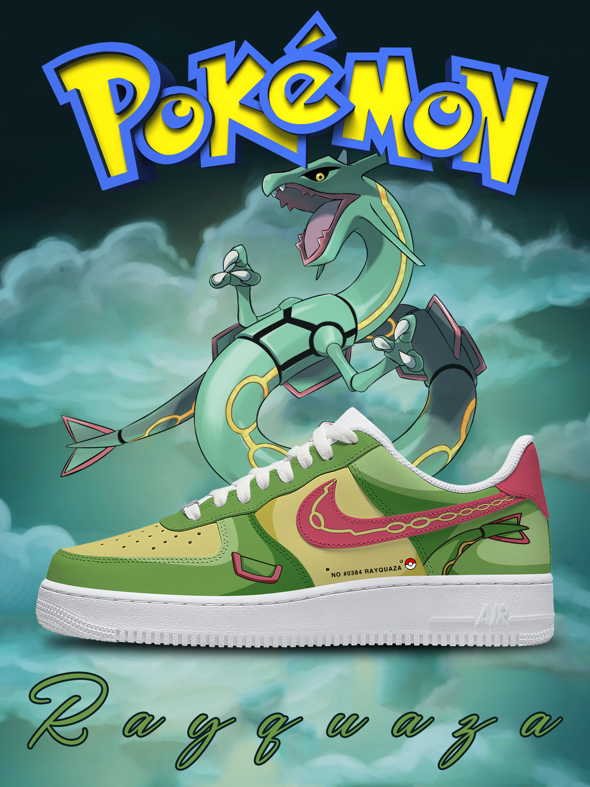 No.0384 Rayquaza Custom Sneakers