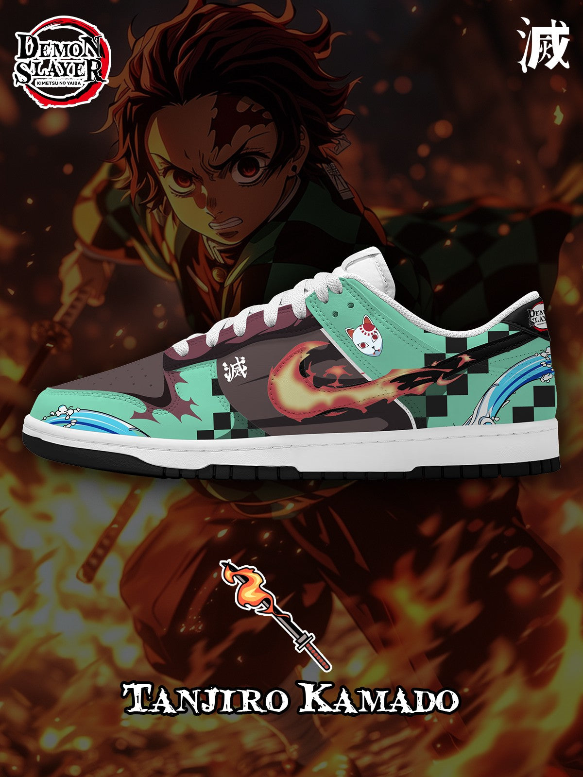 Tanjiro Kamado V.4 Custom Court-Low Sneakers