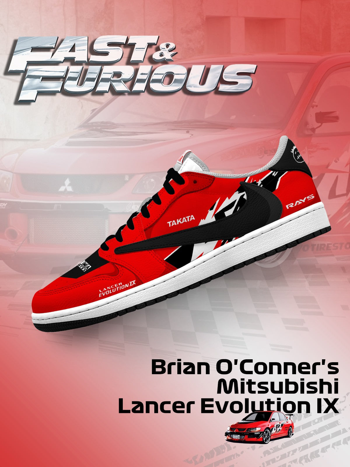 Brian O'Conners Lancer Evolution IX V.1 Custom TS Low Sneakers