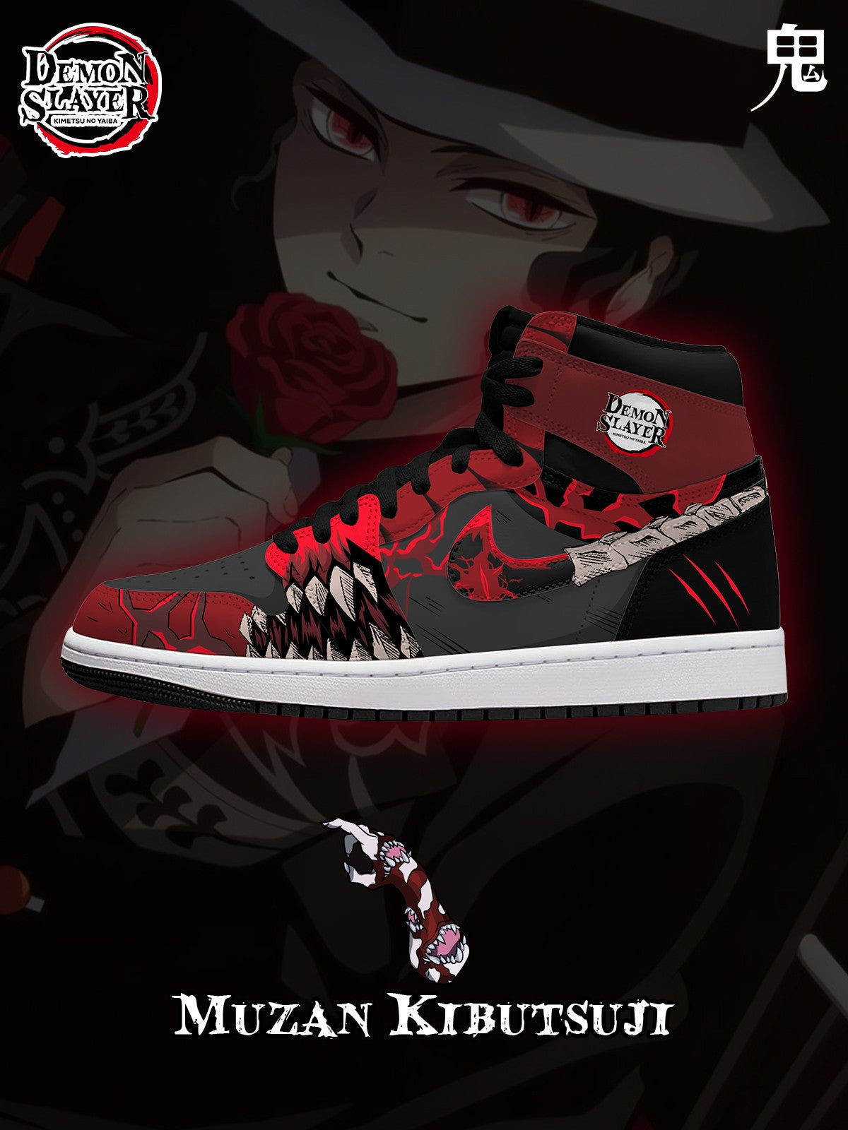 Baskets montantes personnalisées Muzan Kibutsuji V. 1