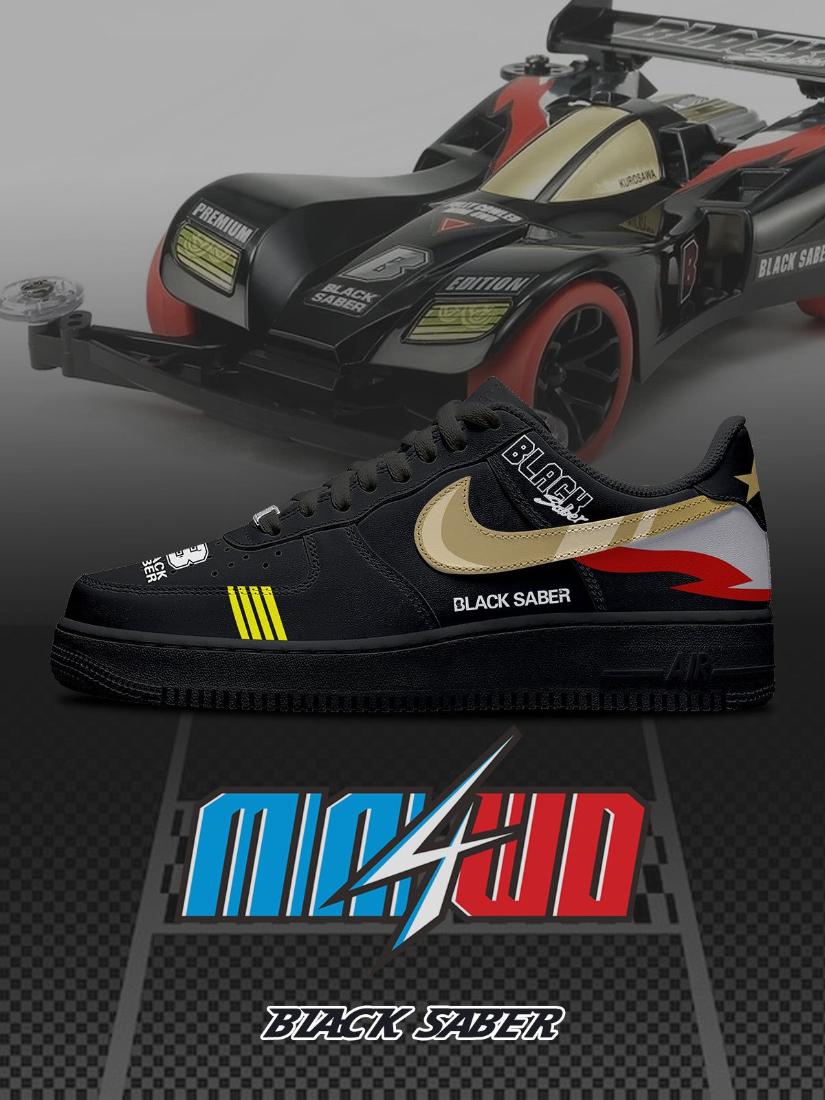 Black Saber V.1 Custom Sneakers
