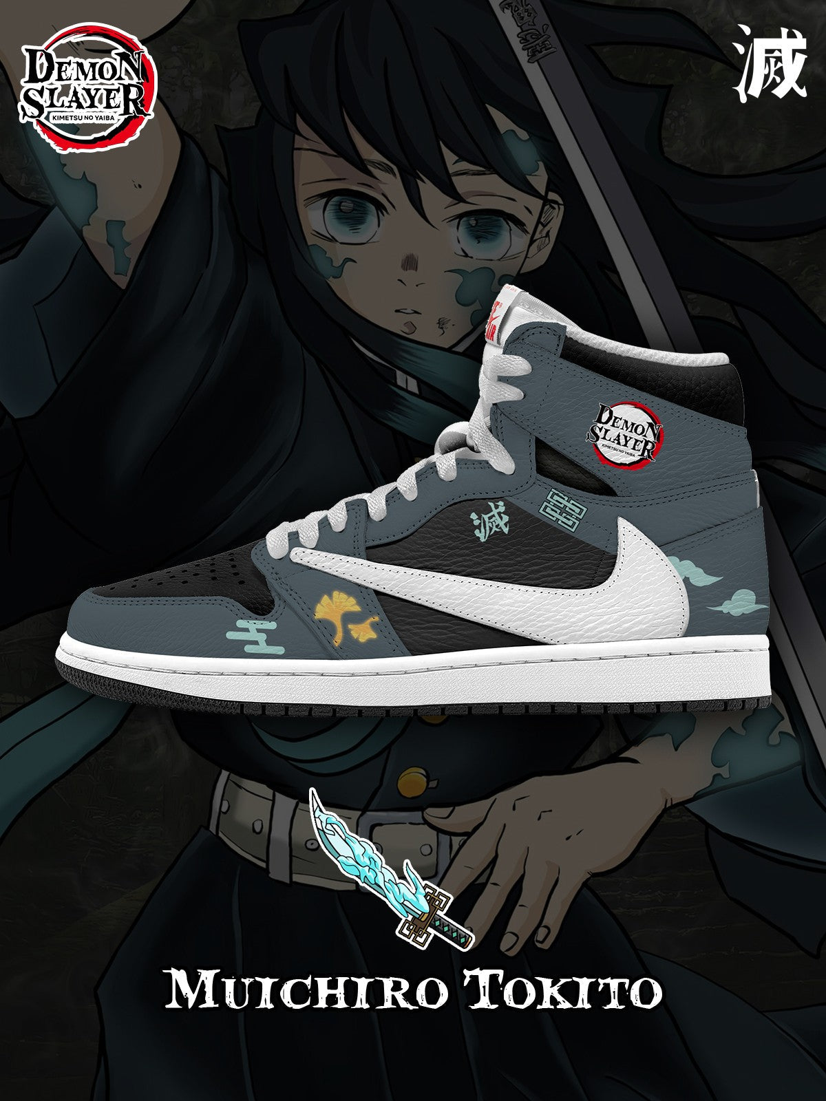 Baskets montantes TS personnalisées Muichiro Tokito V. 1