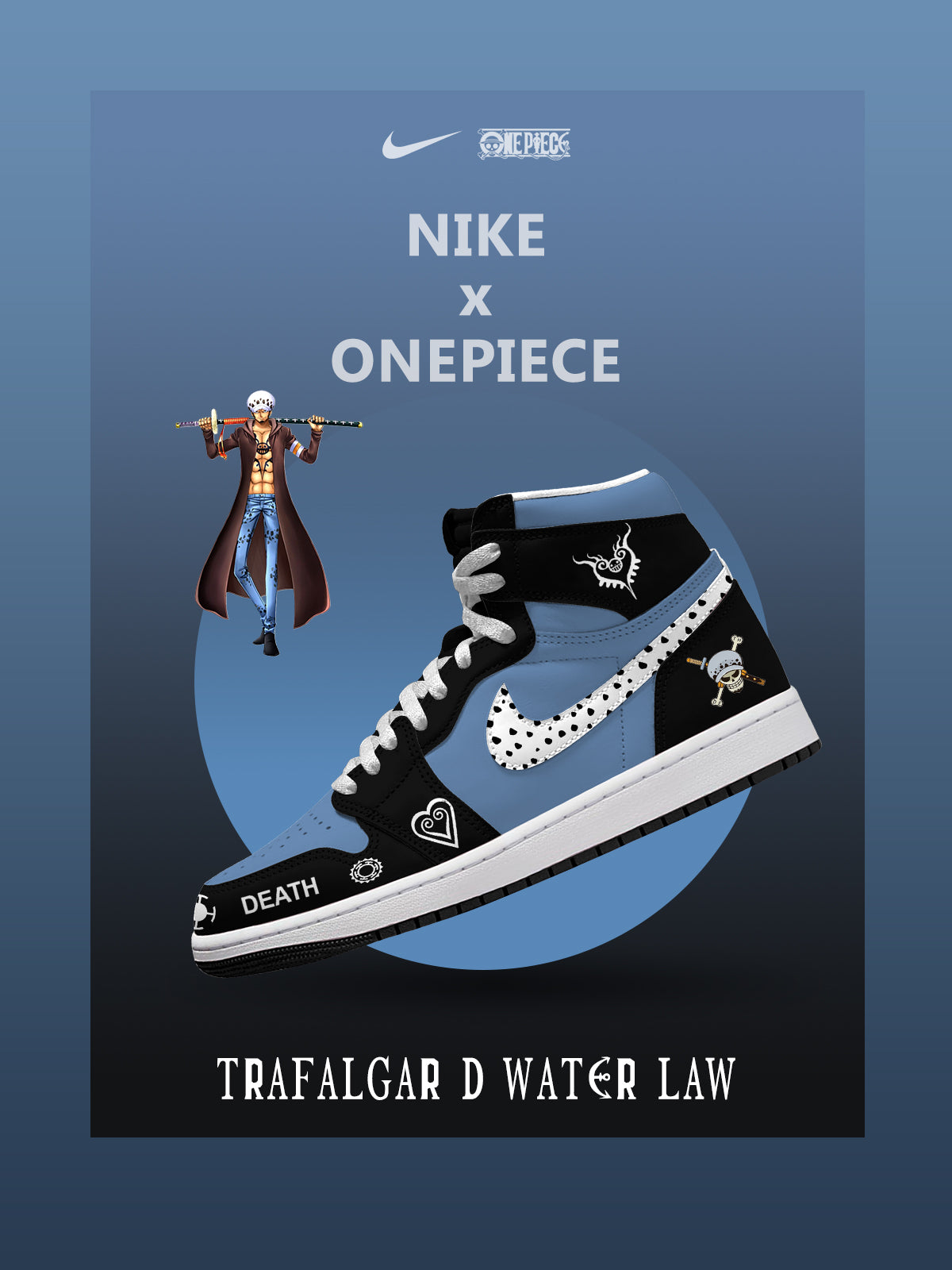 Trafalgar D. Wassergesetz V.1 Maßgefertigte High-Top-Sneaker