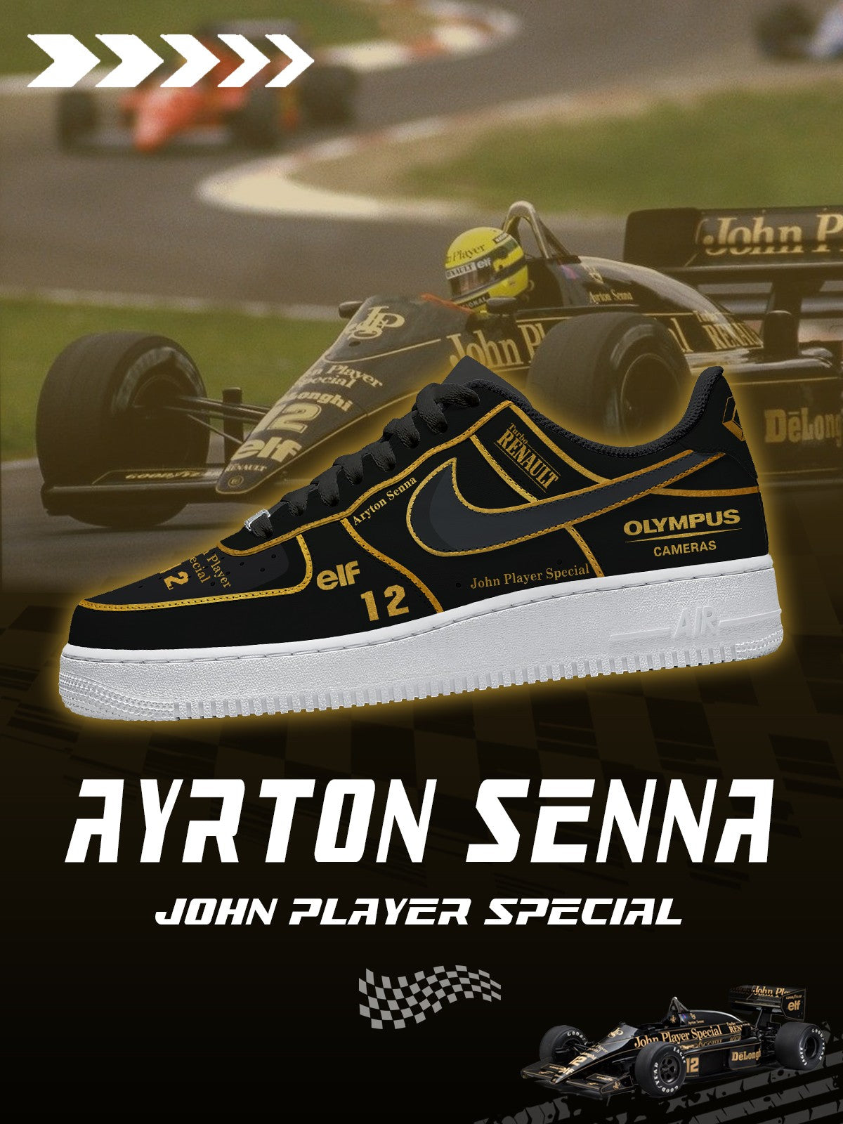 Zapatillas personalizadas Ayrton Senna John Player Special V.1