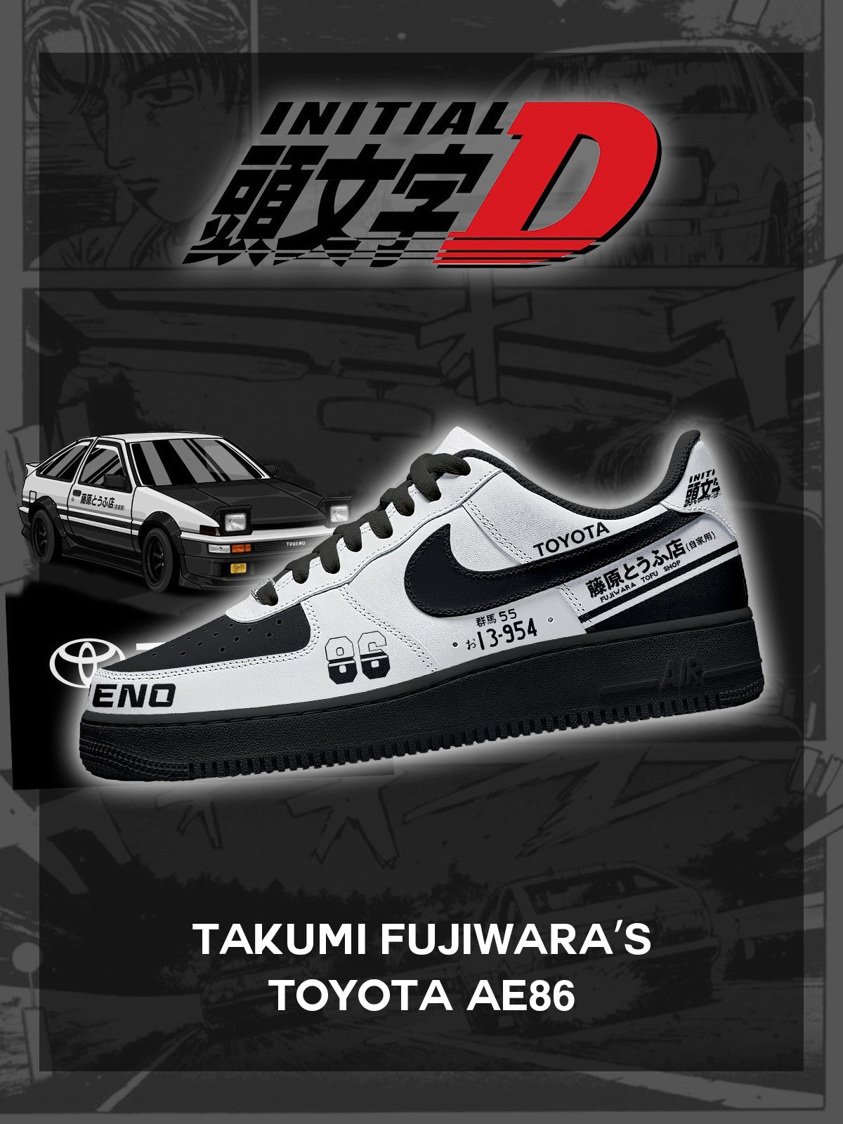 Ténis personalizados Takumi Fujiwara AE86 V.2