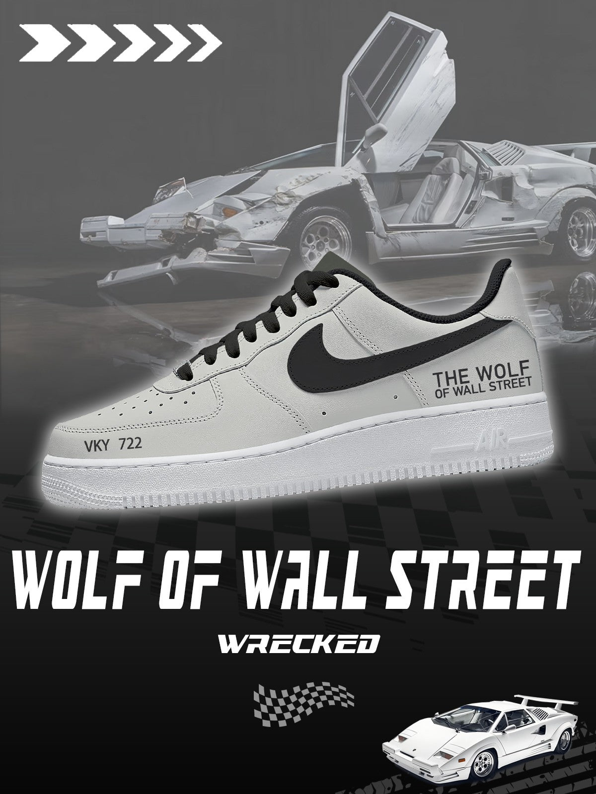 Wrecked Countach V.1 Custom Sneakers