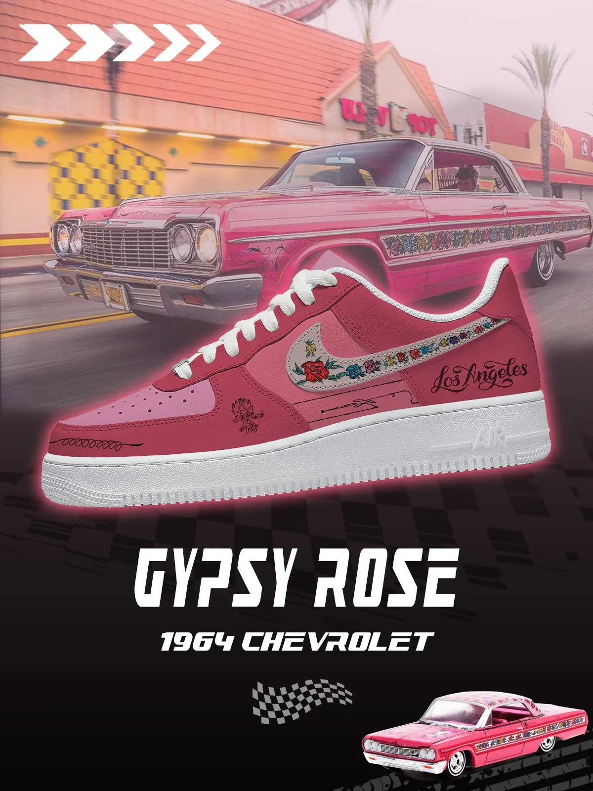 1964 Impala Gypsy Rose V.1 Custom Sneakers - 13thstep - Men / 4