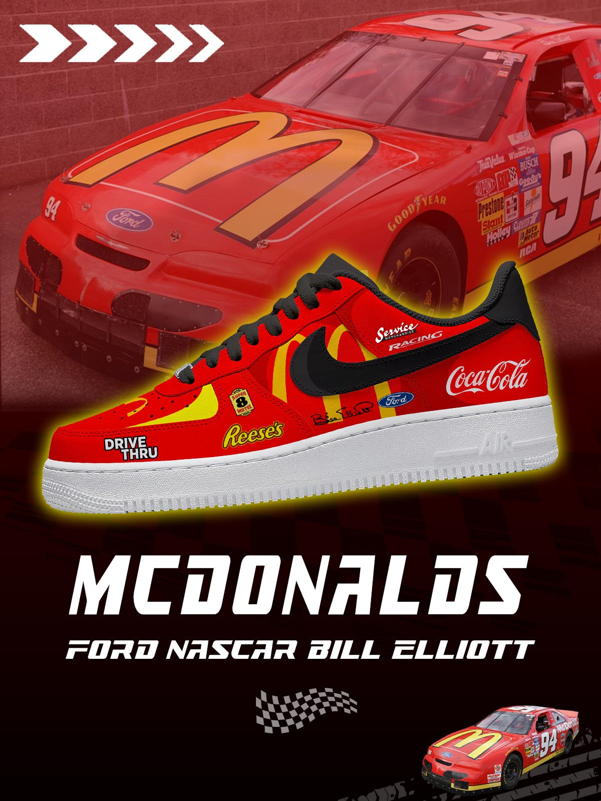 Ténis personalizados Bill Elliott McDonalds V.1
