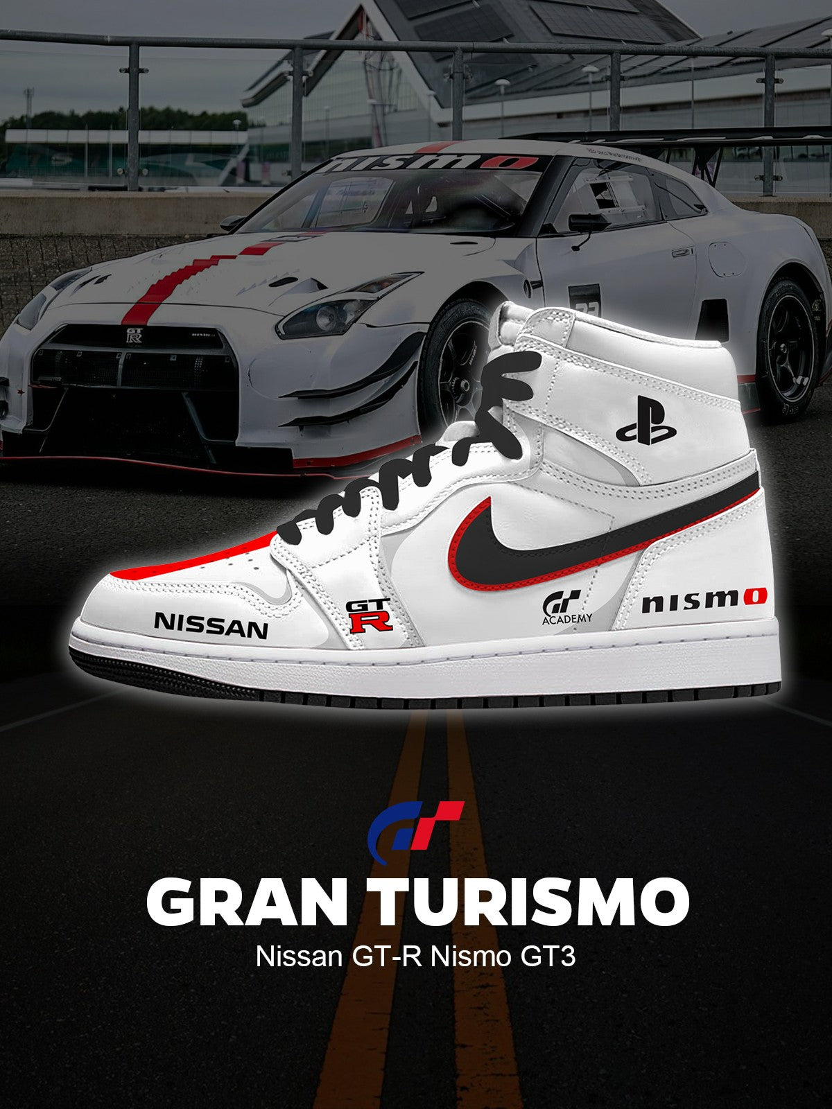 Baskets montantes personnalisées GT-R Nismo GT3 V. 1