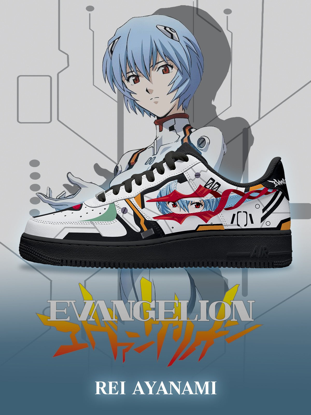 Rei Ayanami V.1 Custom Sneakers