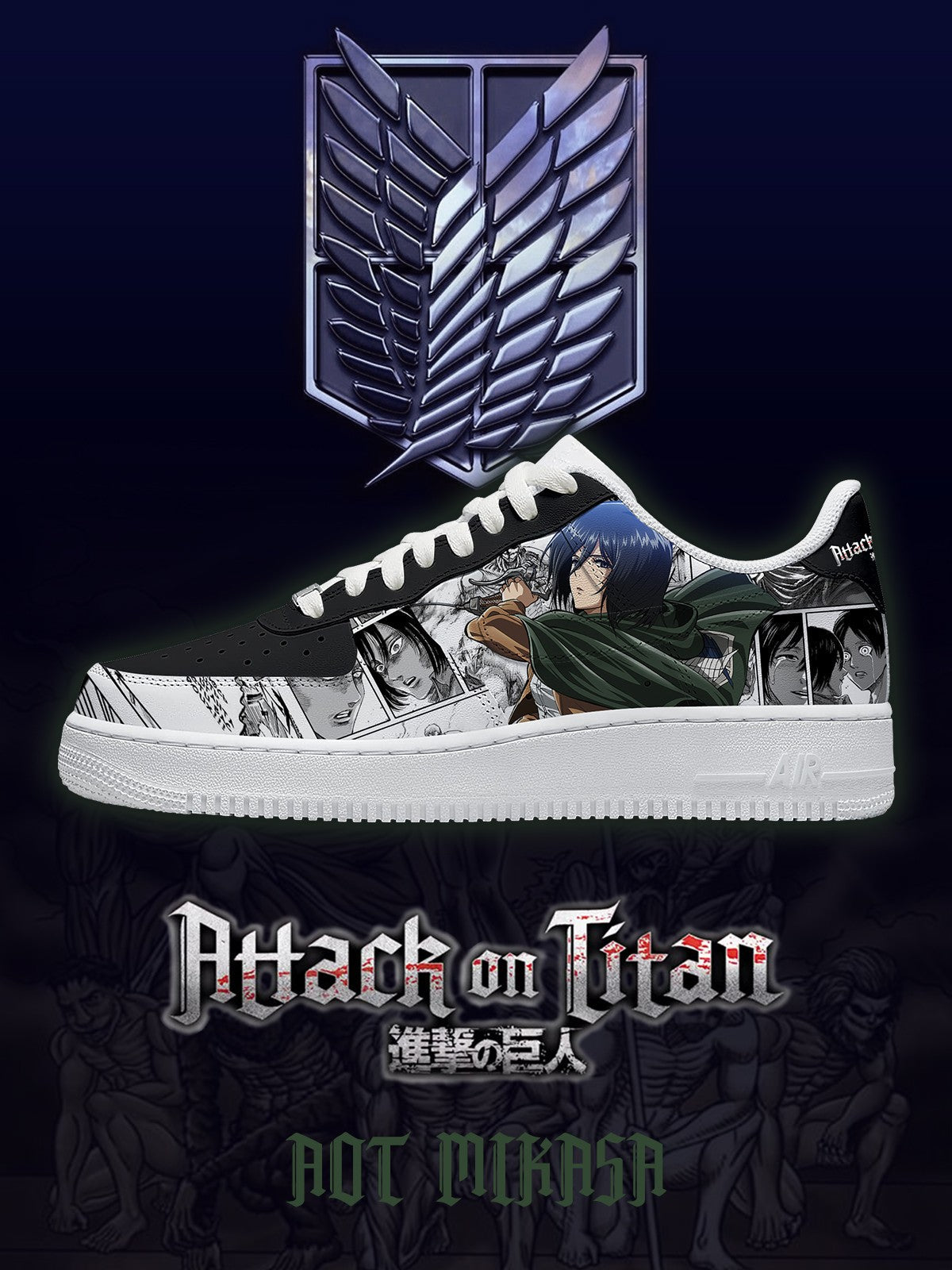 Ténis personalizados Mikasa Ackerman V.2