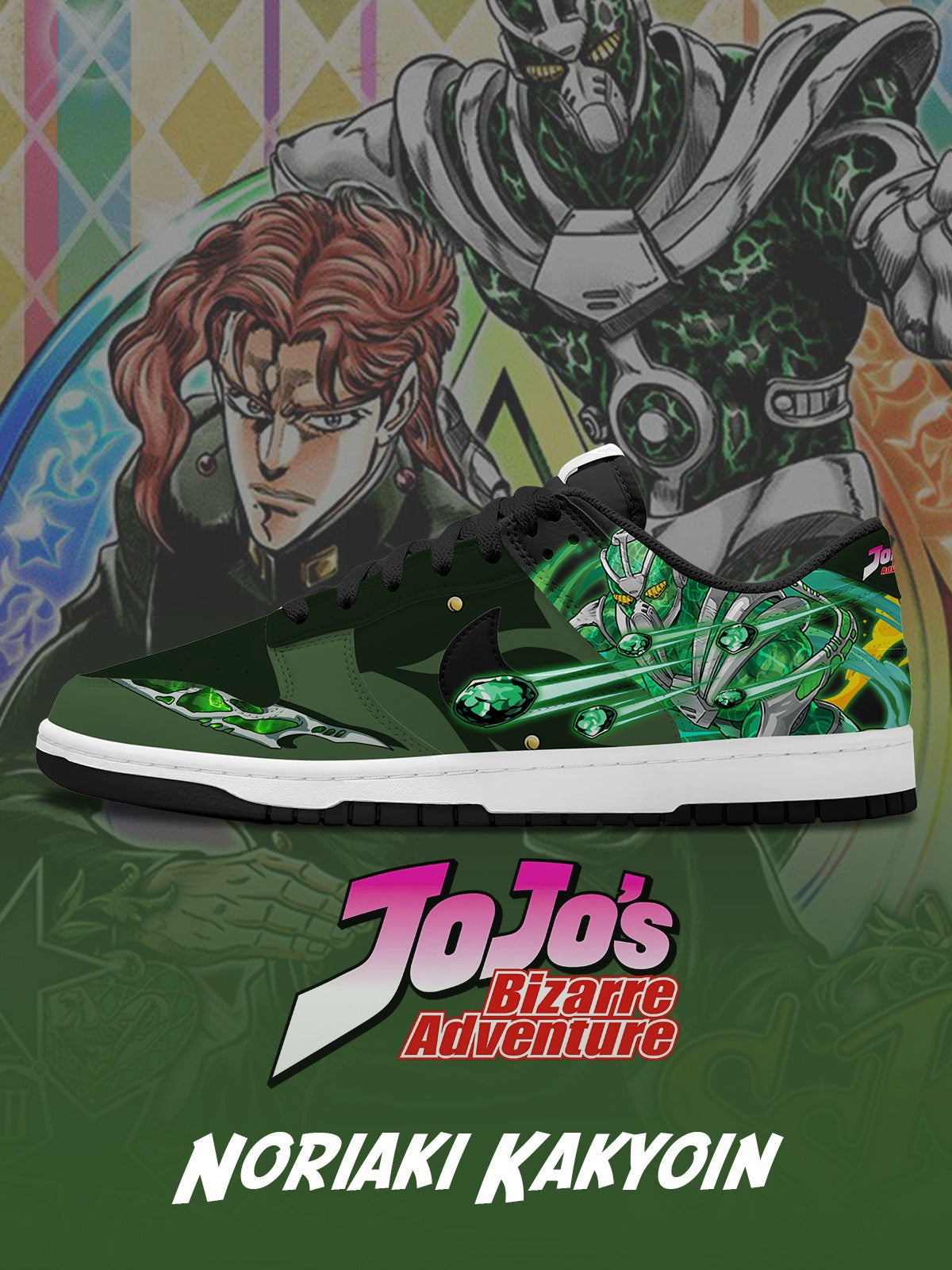 Zapatillas bajas personalizadas Noriaki Kakyoin V.2