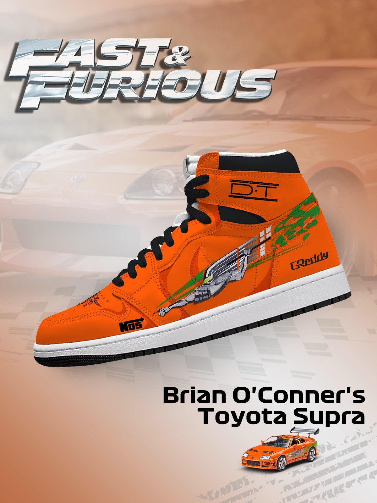 Ténis de cano alto personalizados Supra V. 1 de Brian O'Conner