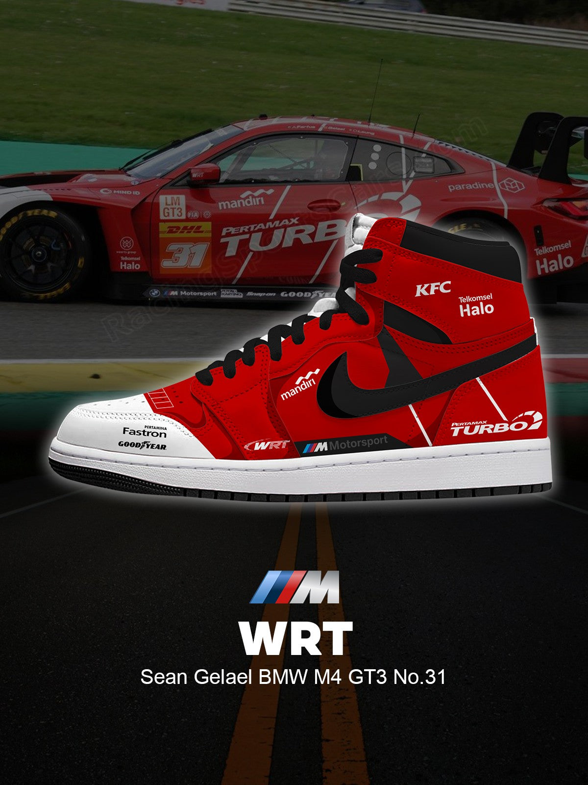 WRT Sean Gelael M4 GT3 No.31 V.1 Custom High-Top Sneakers