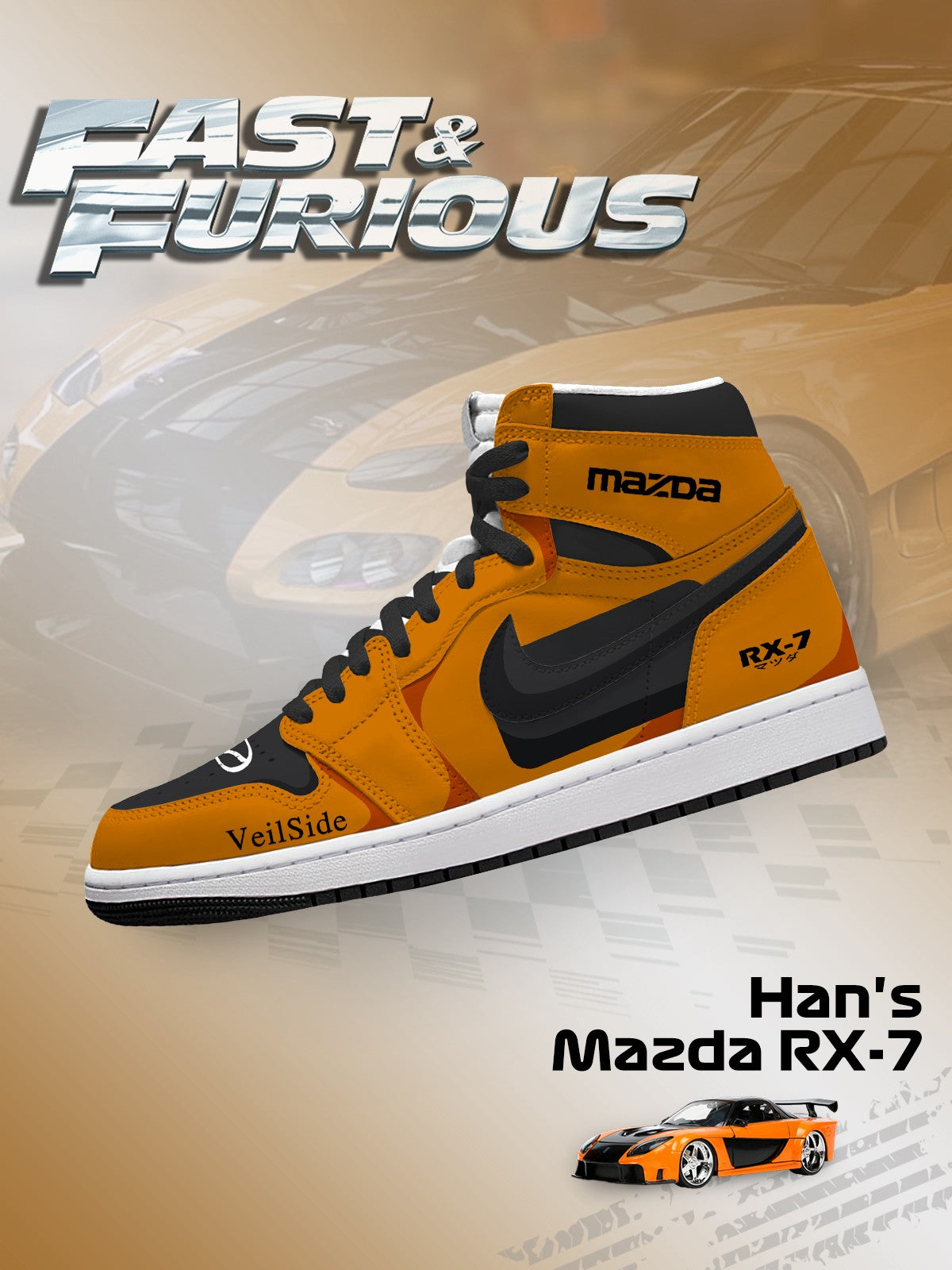 Hans RX-7 V.1 Custom High-Top Sneakers