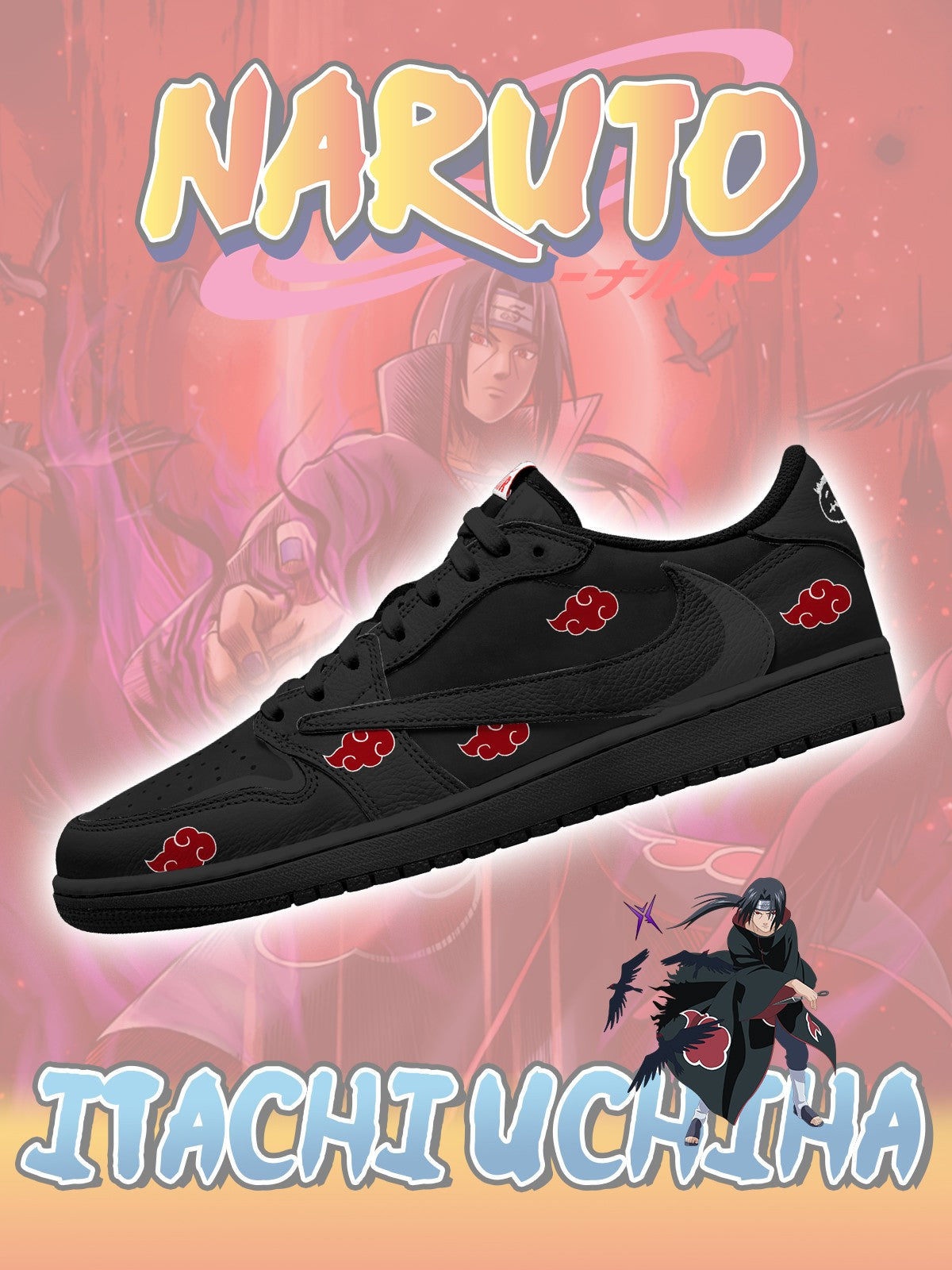 Akatsuki Itachi Uchiha V.5 Custom TS Low Sneakers
