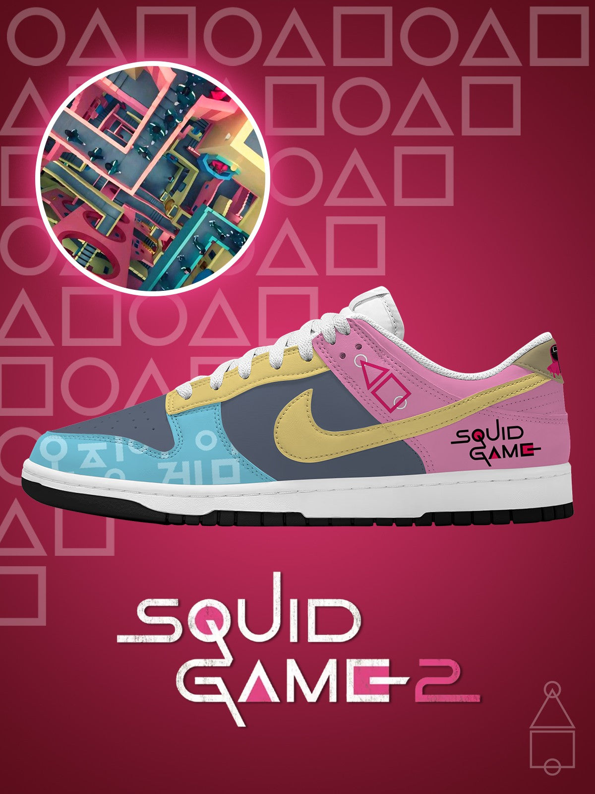 Crazy Stairs V.1 Custom Court-Low Sneakers