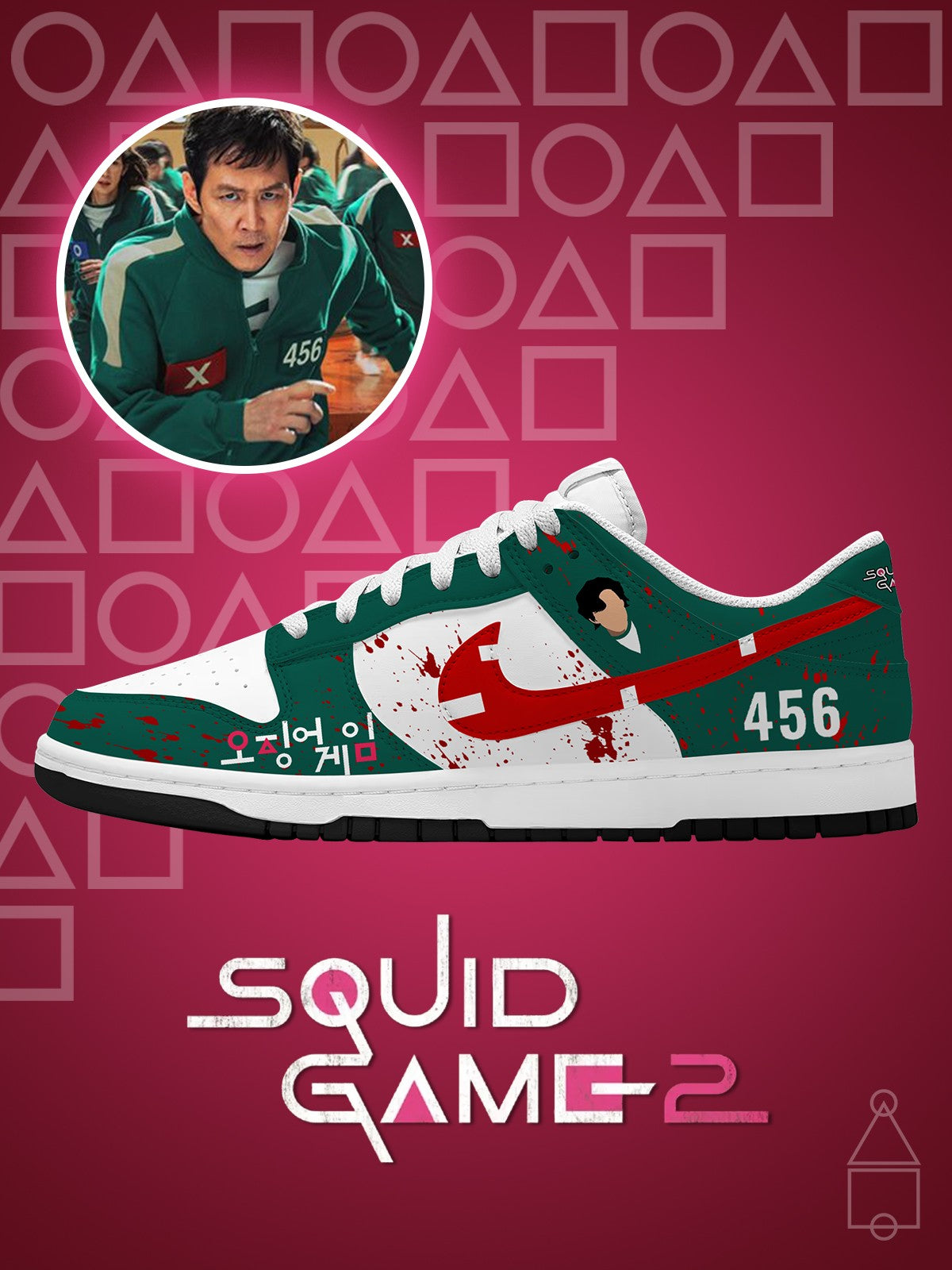 Seong Gi-hun V.1 Custom Court-Low Sneakers