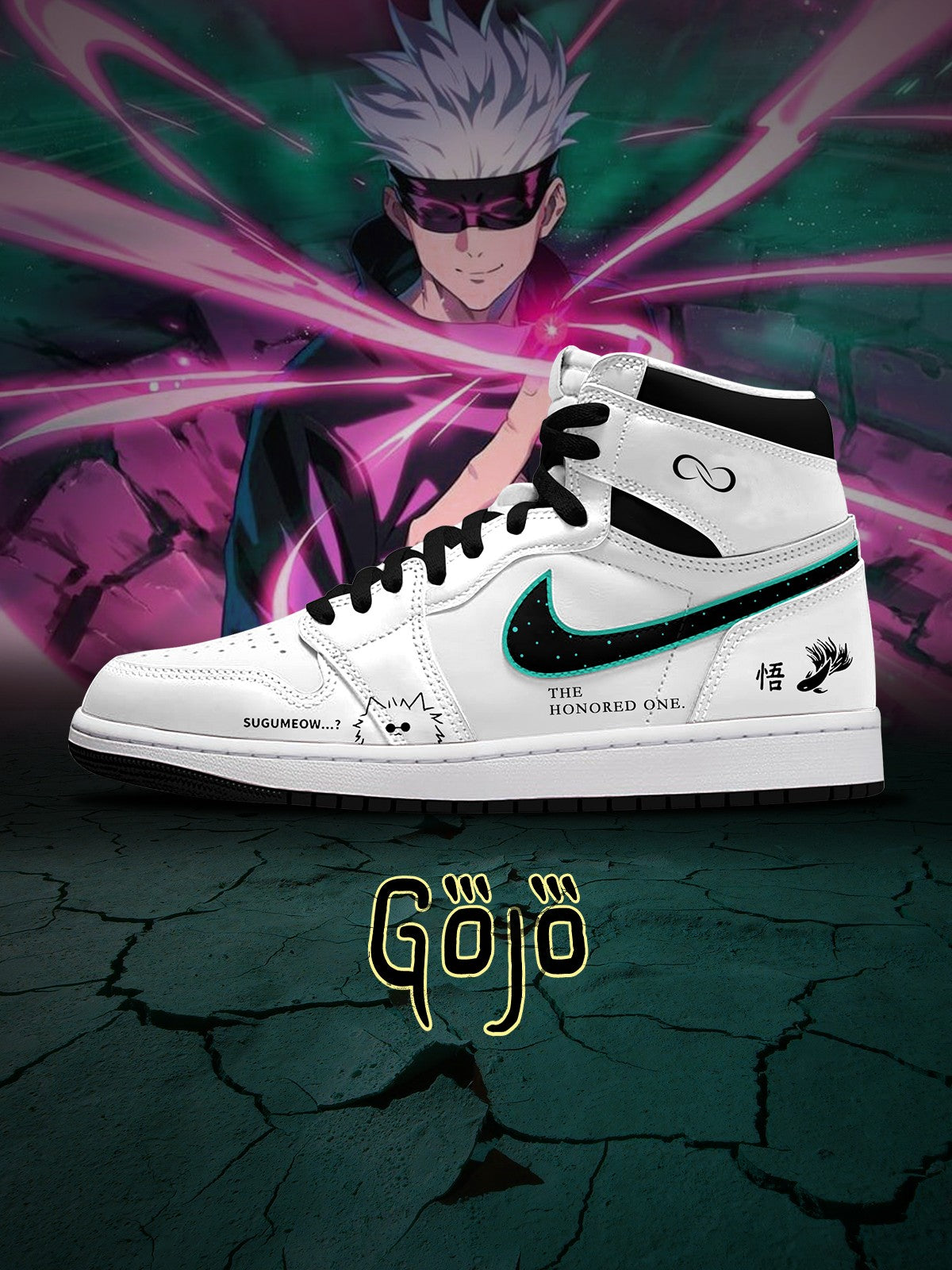 Baskets montantes personnalisées Satoru Gojo V. 1